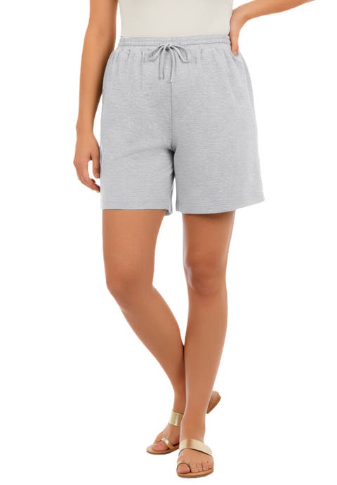 Plus Size French Terry Pull On Drawstring Shorts