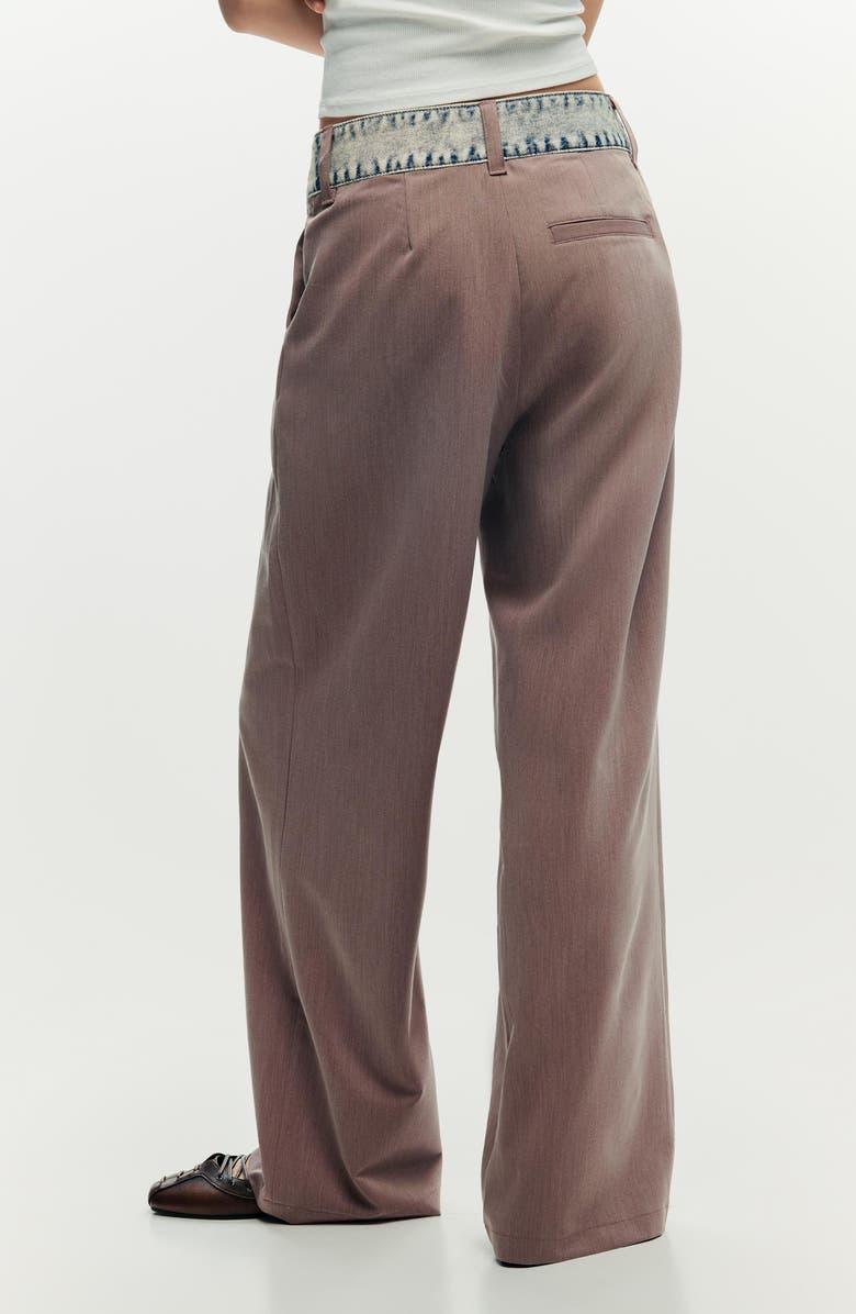 Desigual Mixed Media Pleat Pants, Alternate, color, Pink