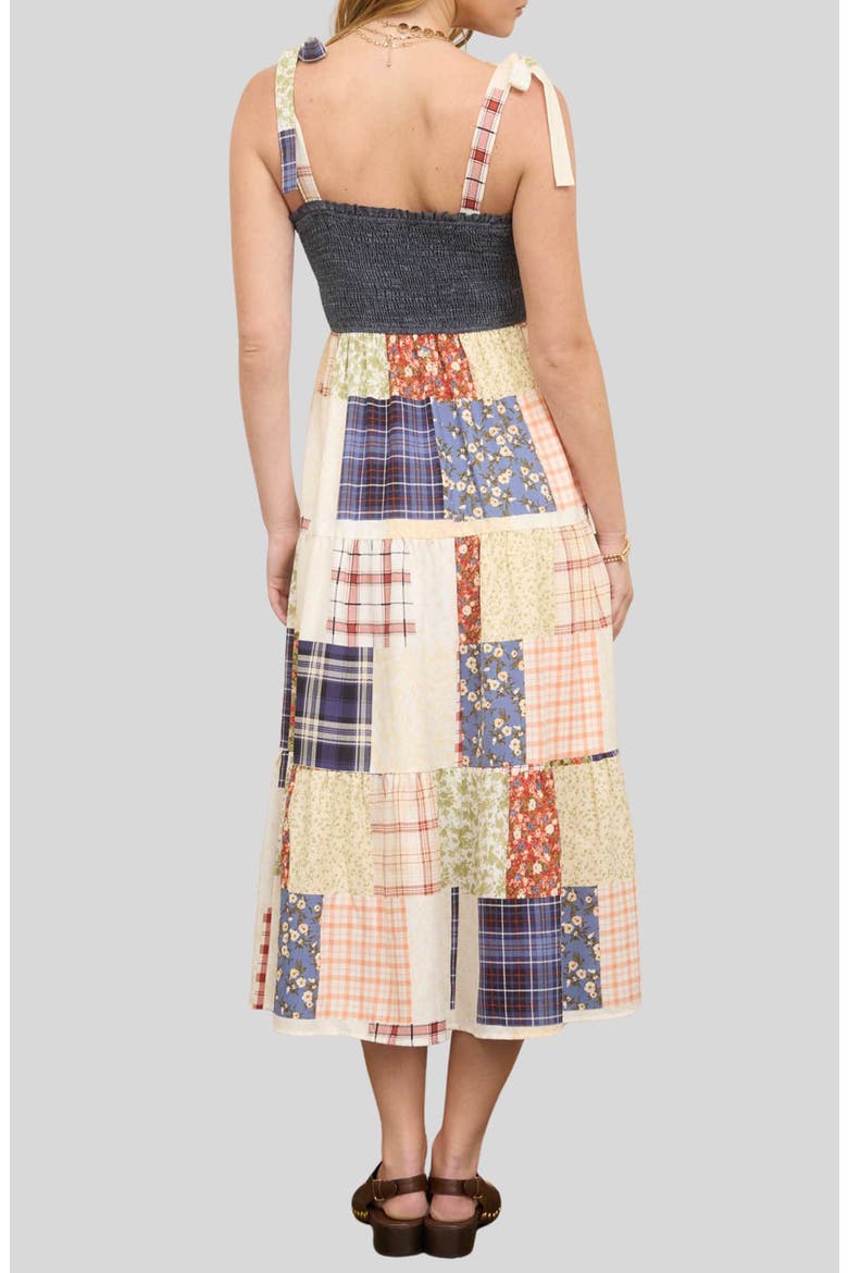 Denim Bodice Patchwork Skirt Sundress, Alternate, color, DENIM MULTI