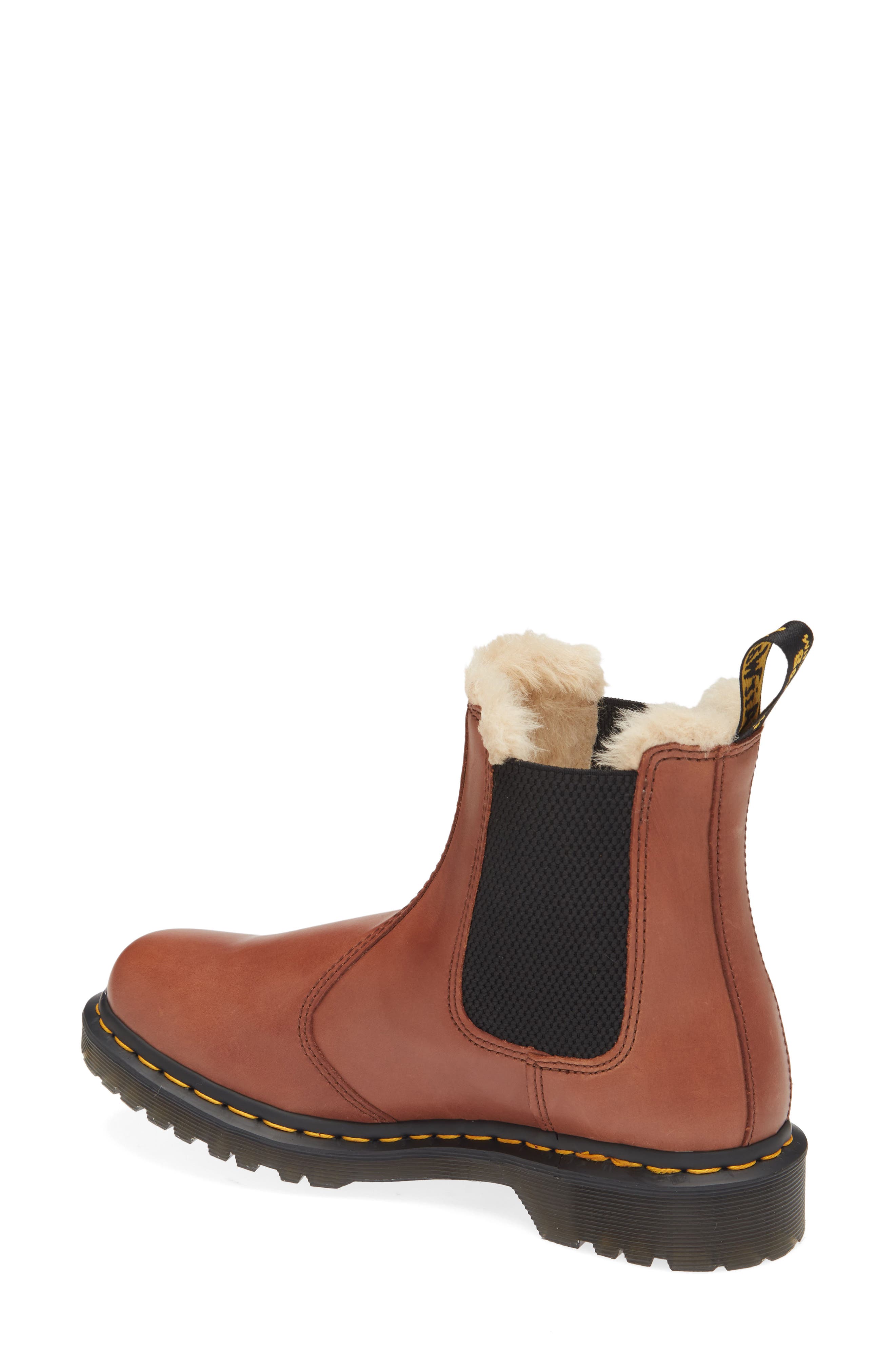 Dr. Martens 2976 Faux Shearling Chelsea Boot, Alternate, color, Saddle Tan