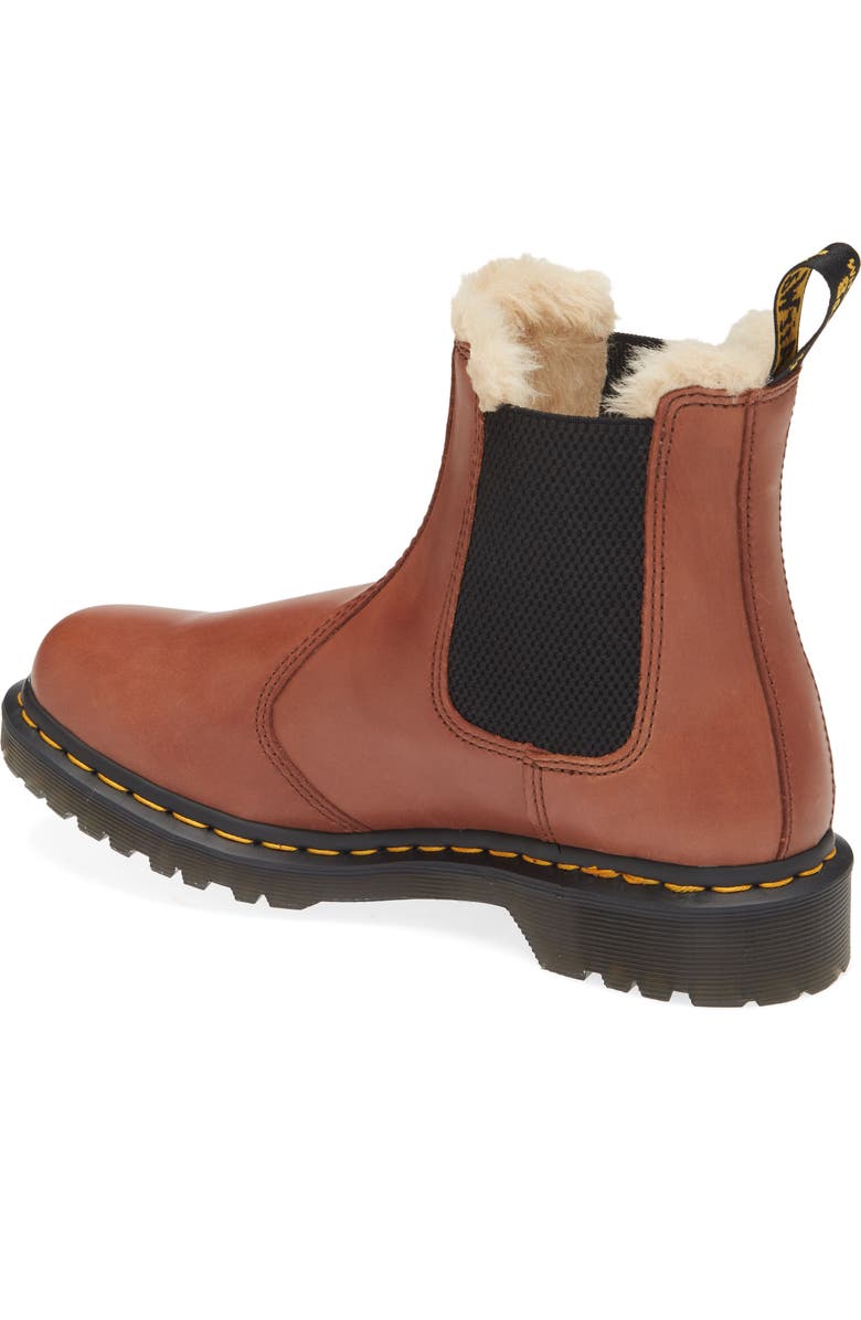 Dr. Martens 2976 Faux Shearling Chelsea Boot, Alternate, color, Saddle Tan