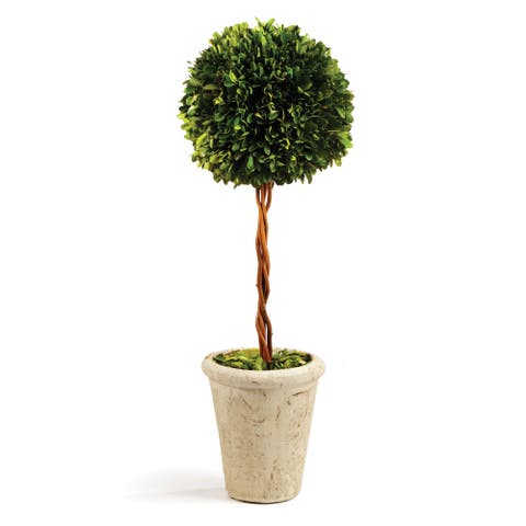 Boxwood Single Faux (Fake) Sphere Topiary 18.5"
