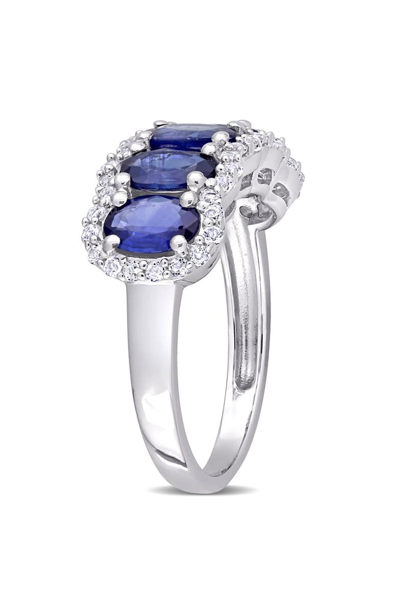 Julianna B. Sapphire & White Topaz Halo 5-Stone Ring, Alternate, color, 