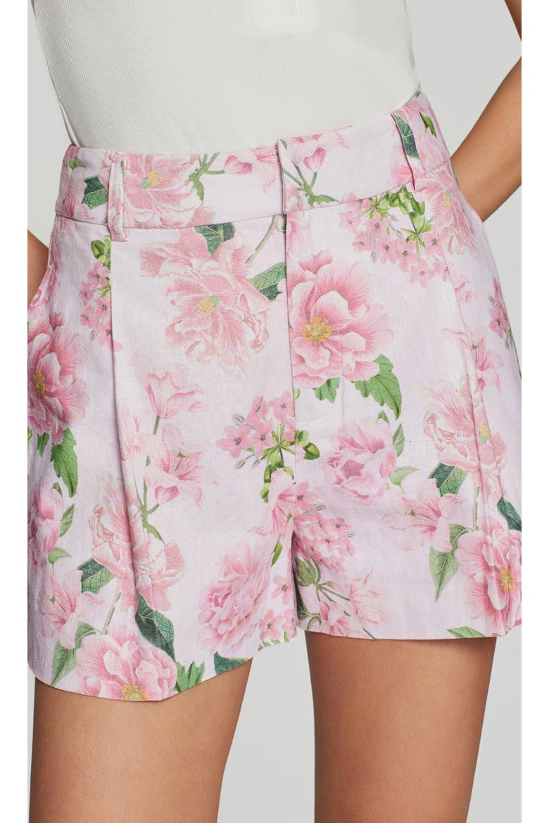 Sena Floral Linen Shorts, Alternate, color, Pink Petal Dream