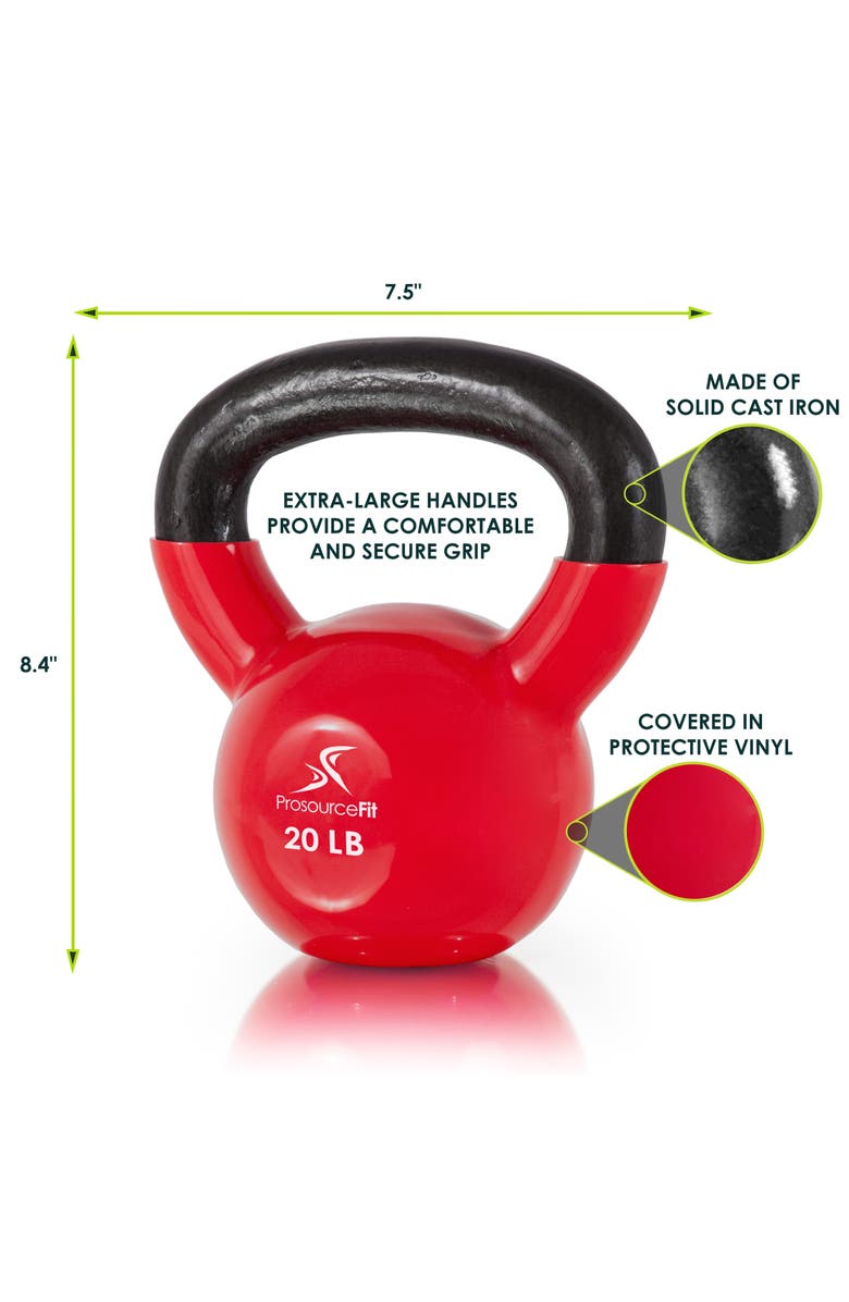 ProsourceFit Vinyl Coated Iron Kettlebell, Alternate, color, 20 Lb