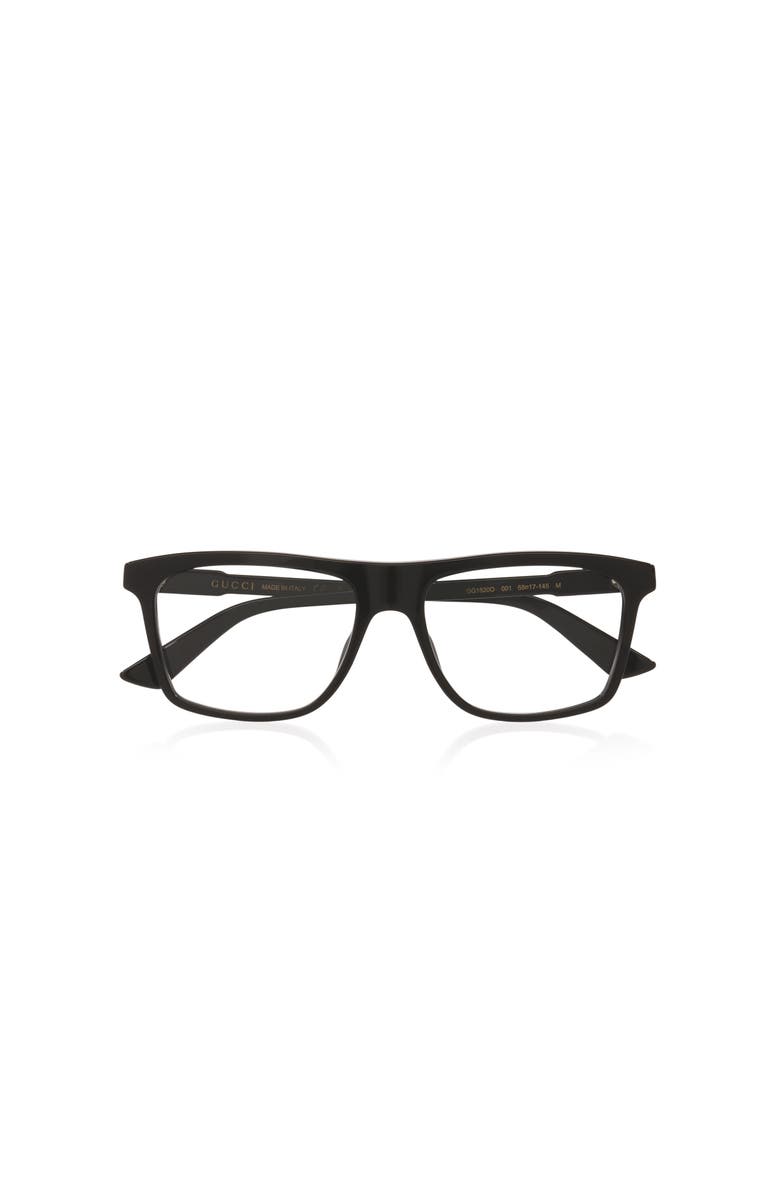 Gucci 55mm Rectangle optical glasses, Alternate, color, Black
