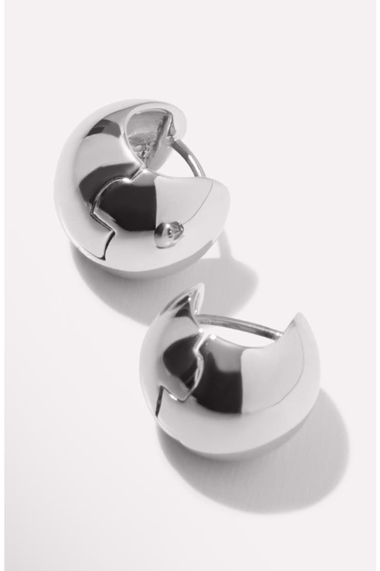 Mini Abby Sphere Huggie Hoop Earrings, Alternate, color, SILVER