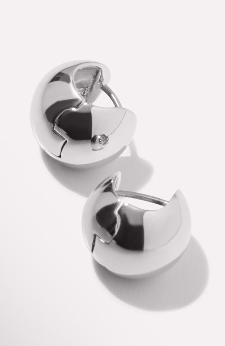 Ana Luisa Mini Abby Sphere Huggie Hoop Earrings, Alternate, color, Silver