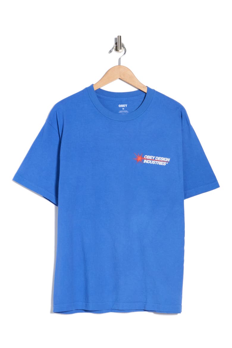 Design Industrial Graphic T-Shirt, Alternate, color, PIGMENT ELECTRIC INDIGO