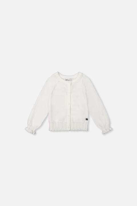 Knit Button-front Scallop Ruffle Trim Cardigan (baby)