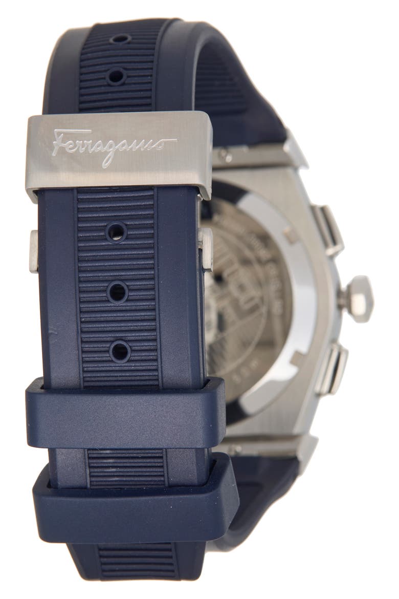 Vega Silicone Strap Chronograph Watch, 40mm, Alternate, color, BLUE/ STAINLESS STEEL