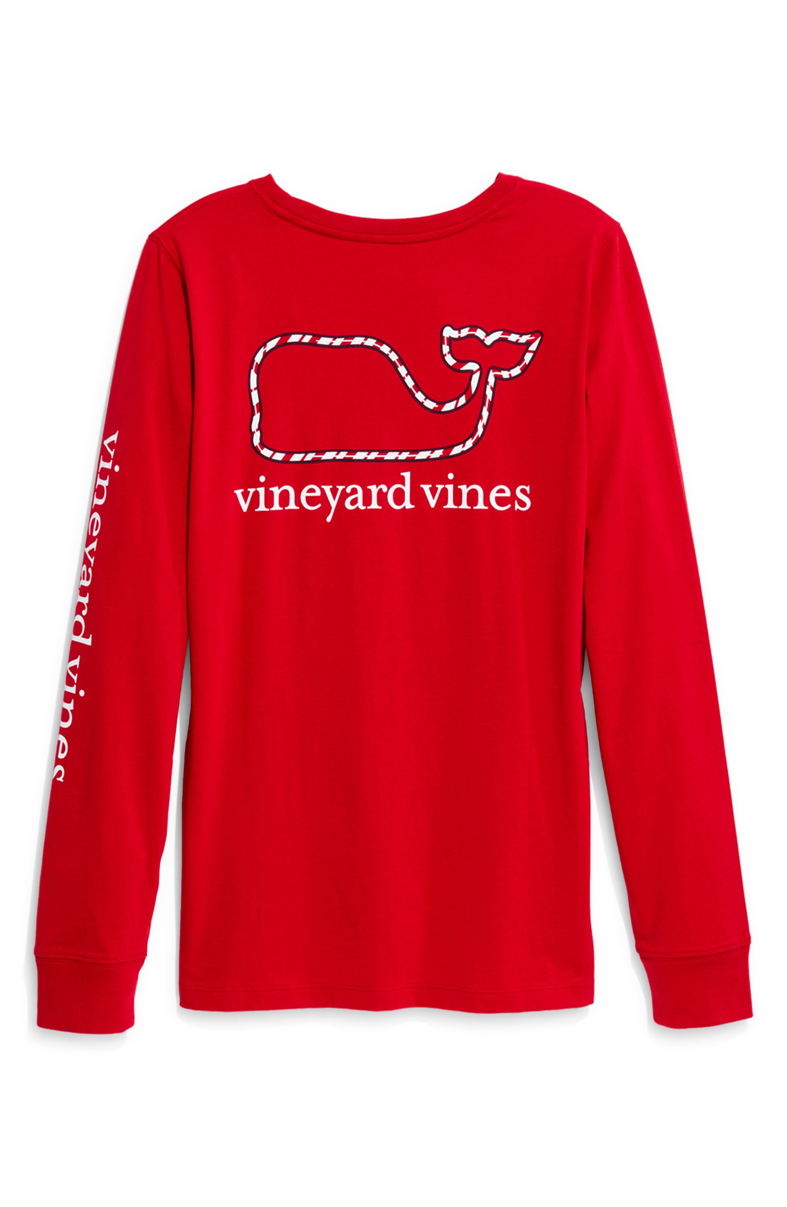 vineyard vines Candy Cane Long Sleeve Cotton Graphic Tee (Women ...