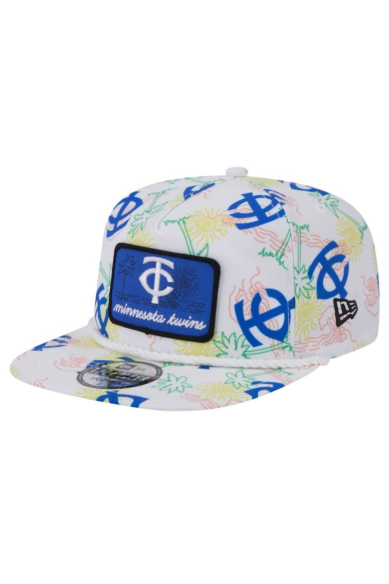 Men's New Era White Minnesota Twins Islander Golfer Snapback Hat, Main, color, White