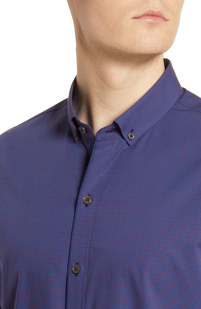 Zachary Prell Classic Fit Dobby Short Sleeve Button-Down Shirt, Alternate, color, 