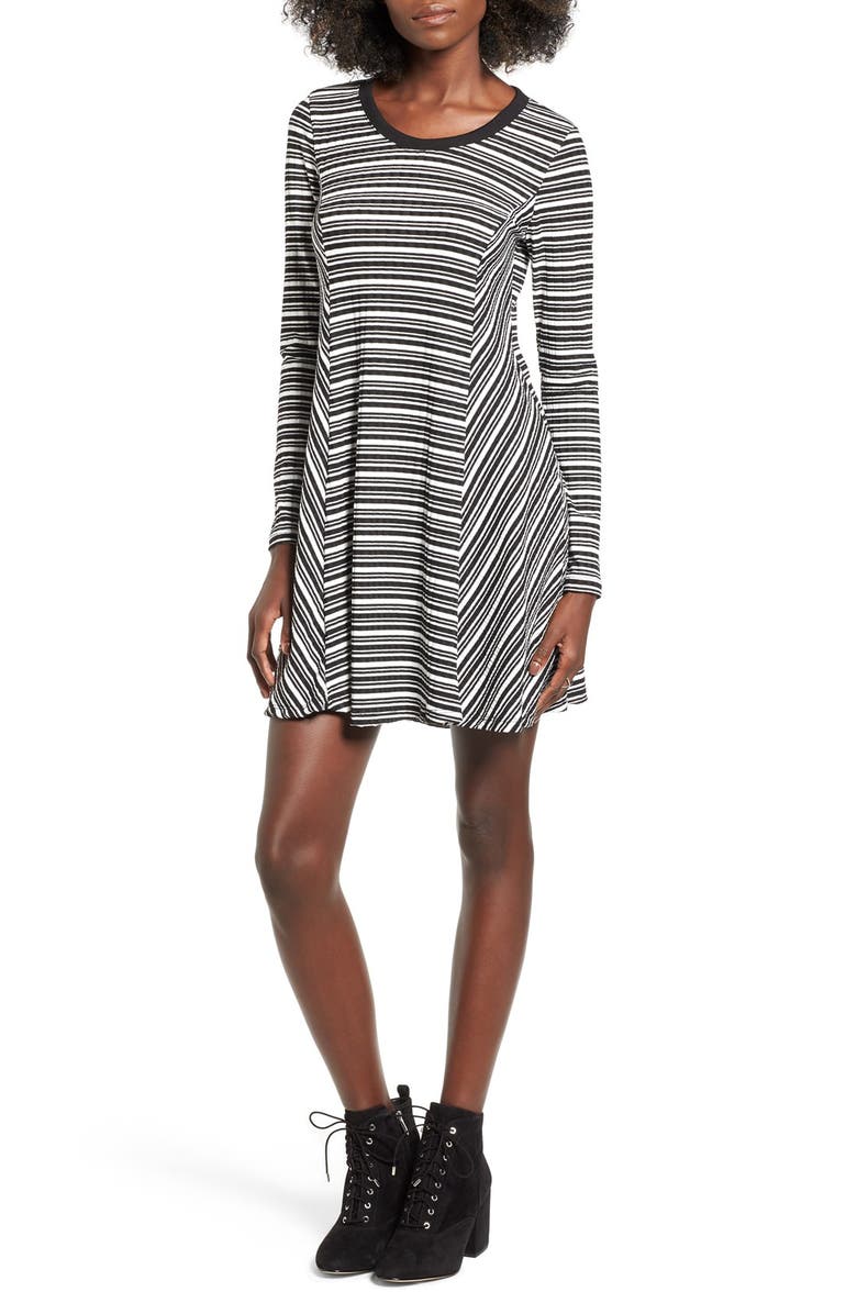 All in Favor Ringer Stripe Swing Dress, Main, color, 