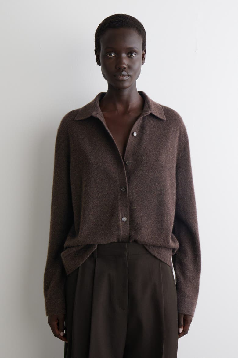 Cashmere Shirt, Alternate, color, DARK BROWN