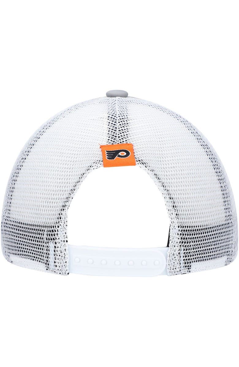 adidas Women's adidas Gray/White Philadelphia Flyers Foam Trucker Snapback Hat, Alternate, color, Gray