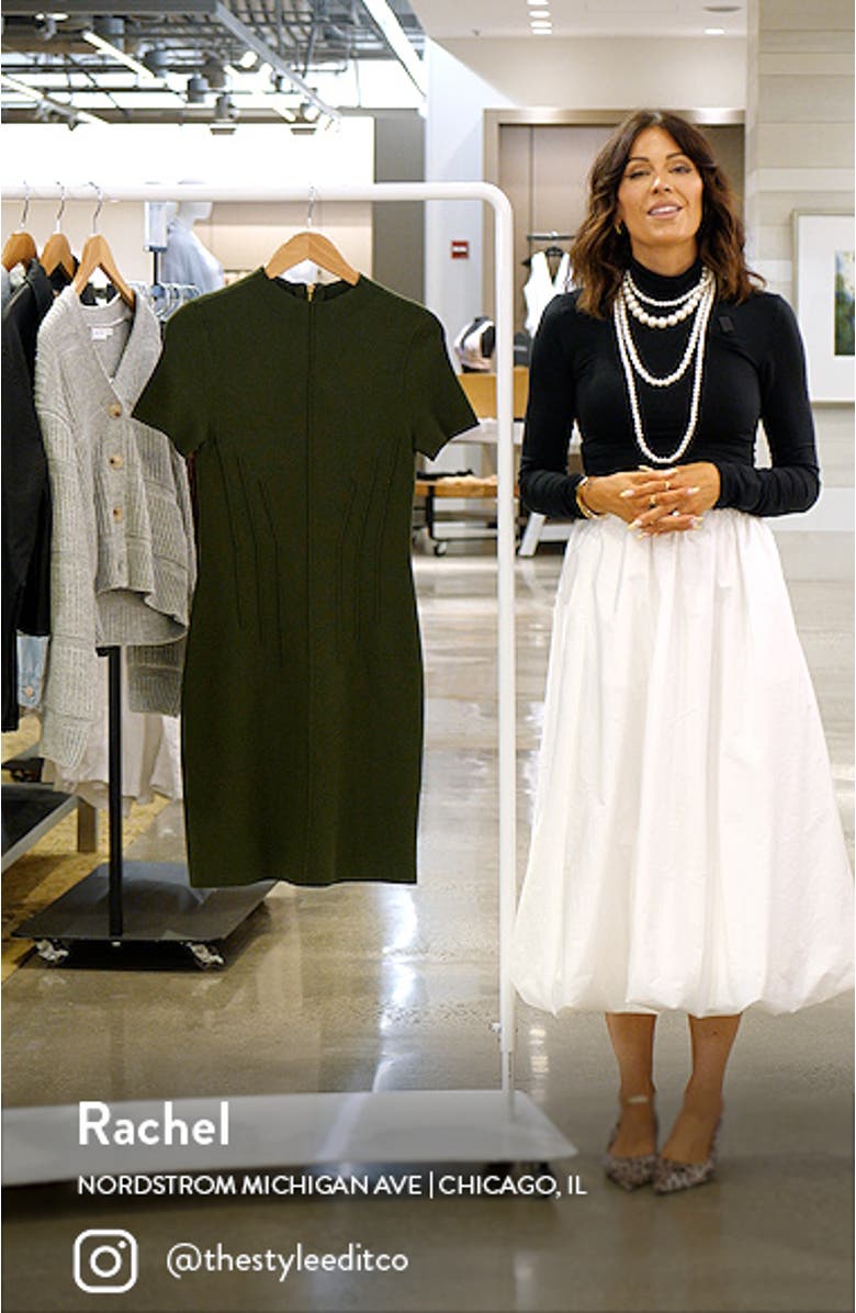 Pintuck Fitted Sheath Dress, sales video thumbnail