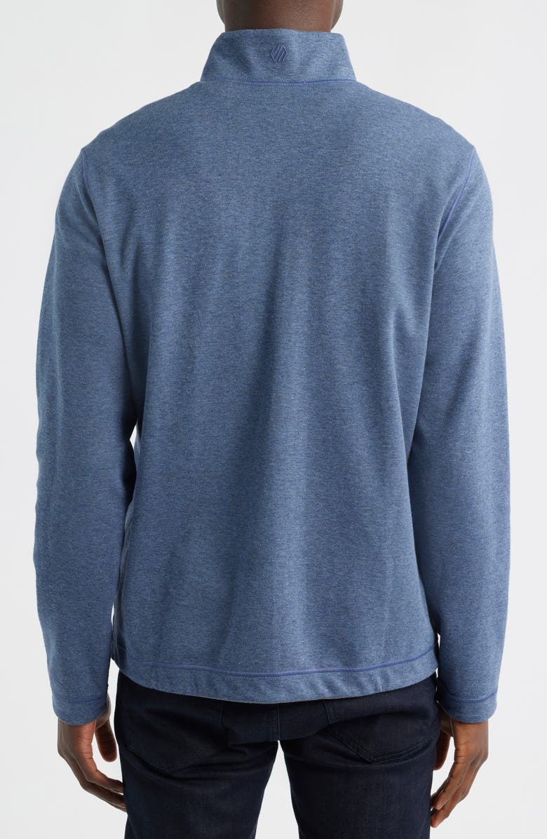 Johnston & Murphy Icon Reversible Quarter Zip, Alternate, color, Blue/ Gray