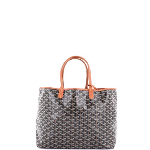 Pre-owned Goyard  Goyard Saint Louis Tote Printed Coated Canvas Pm In Black