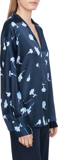 Vita Blouse - Carnation Print - Blue