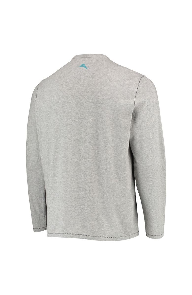 Tommy Bahama Men's Tommy Bahama Heathered Gray Philadelphia Eagles Sport Lei Pass Long Sleeve T-Shirt, Alternate, color,