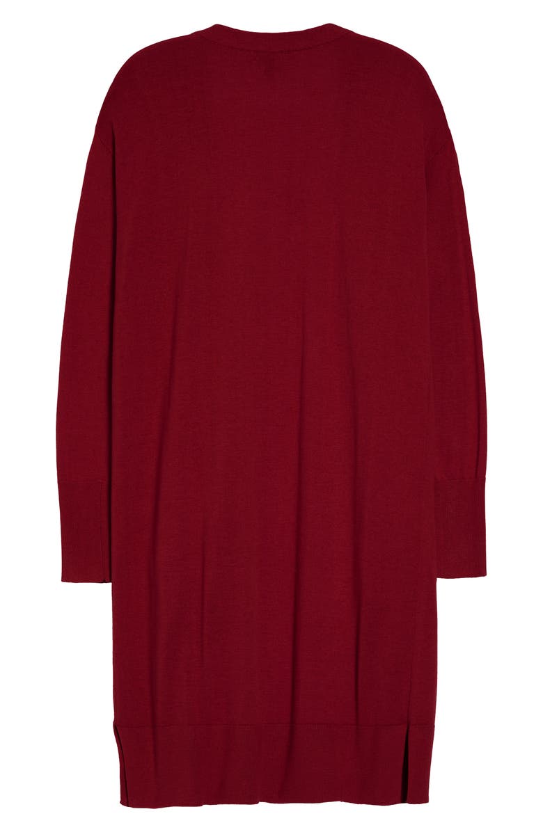 Halogen<sup>®</sup> Open Front Pocket Cardigan, Alternate, color, Red Pomegranate