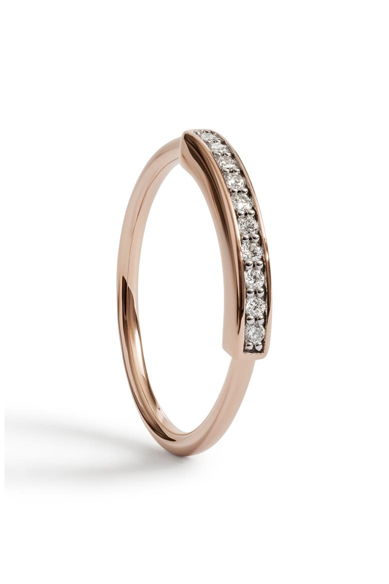 MV Linear™ Pavé Lab-Grown Diamond Stacking Ring, Main, color, 18K ROSE GOLD VERMEIL