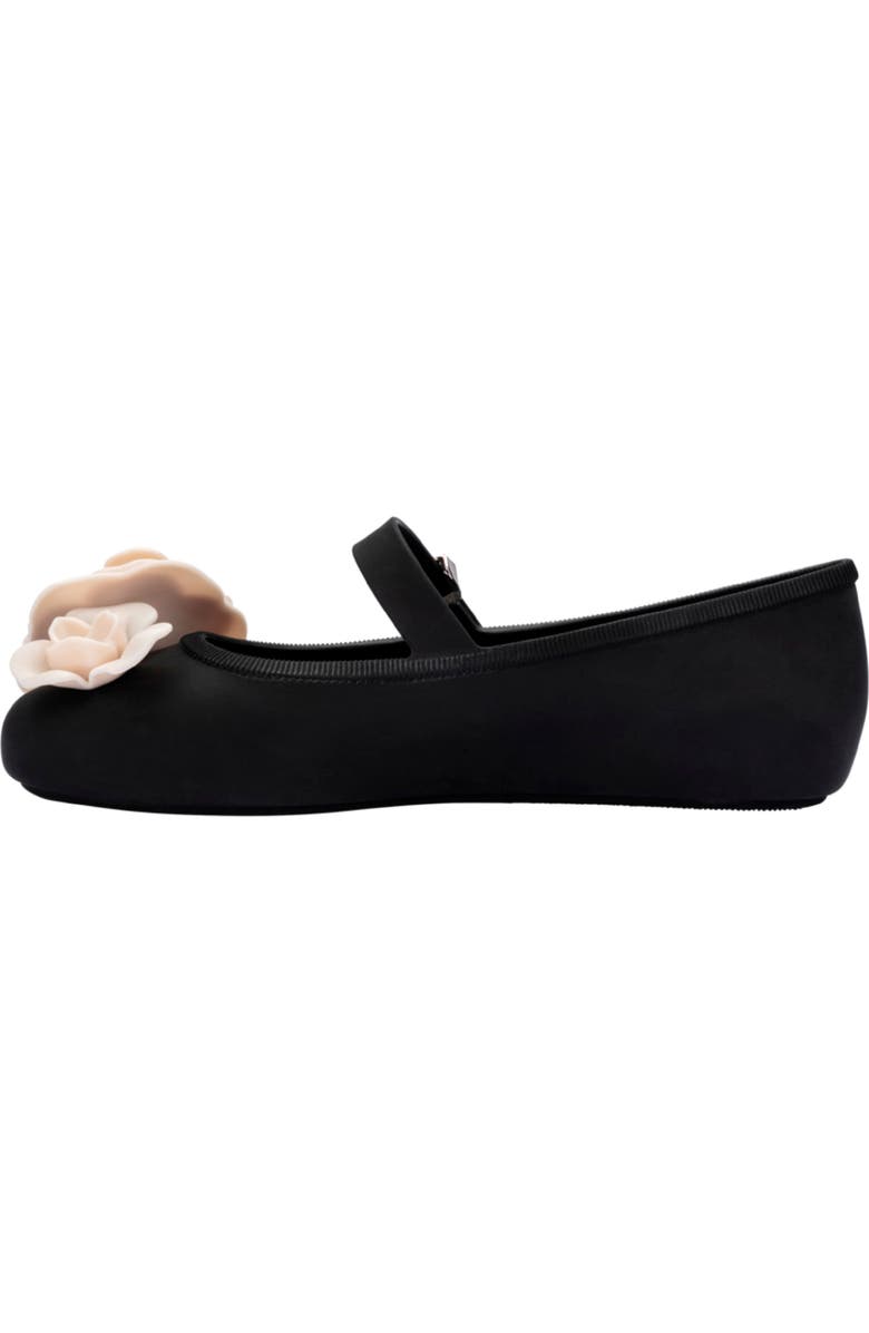 Melissa Soft Ballerina Petals Mary Jane Flat, Alternate, color, Black