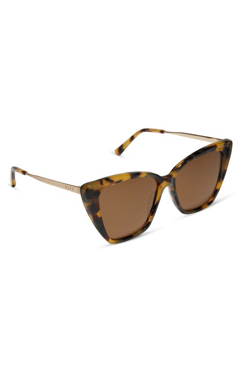 Diff Becky Ii 56mm Polarized Cat Eye Sunglasses In Dark Brown