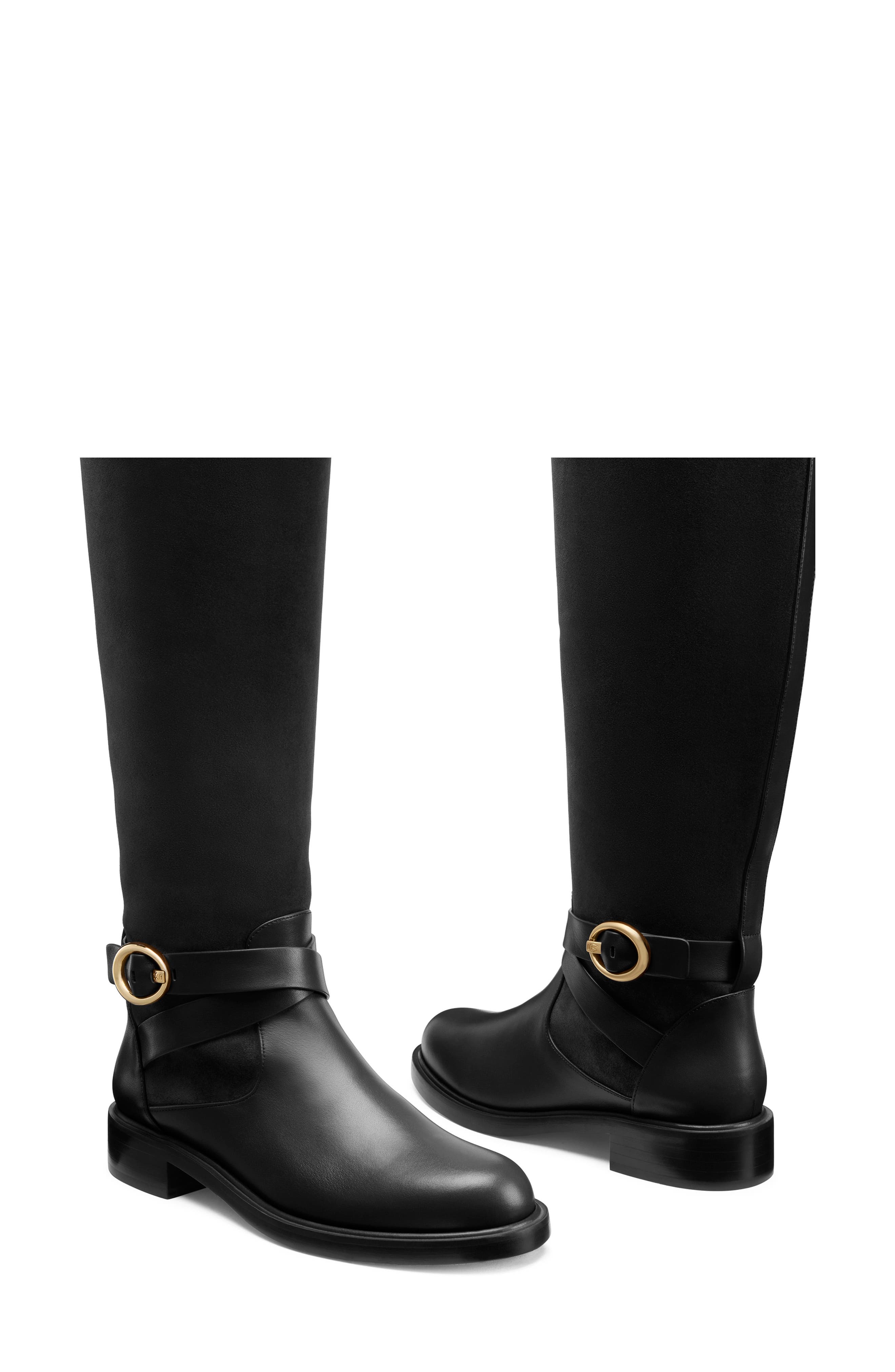 Stuart Weitzman Benni Riding Boot, Alternate, color, Black
