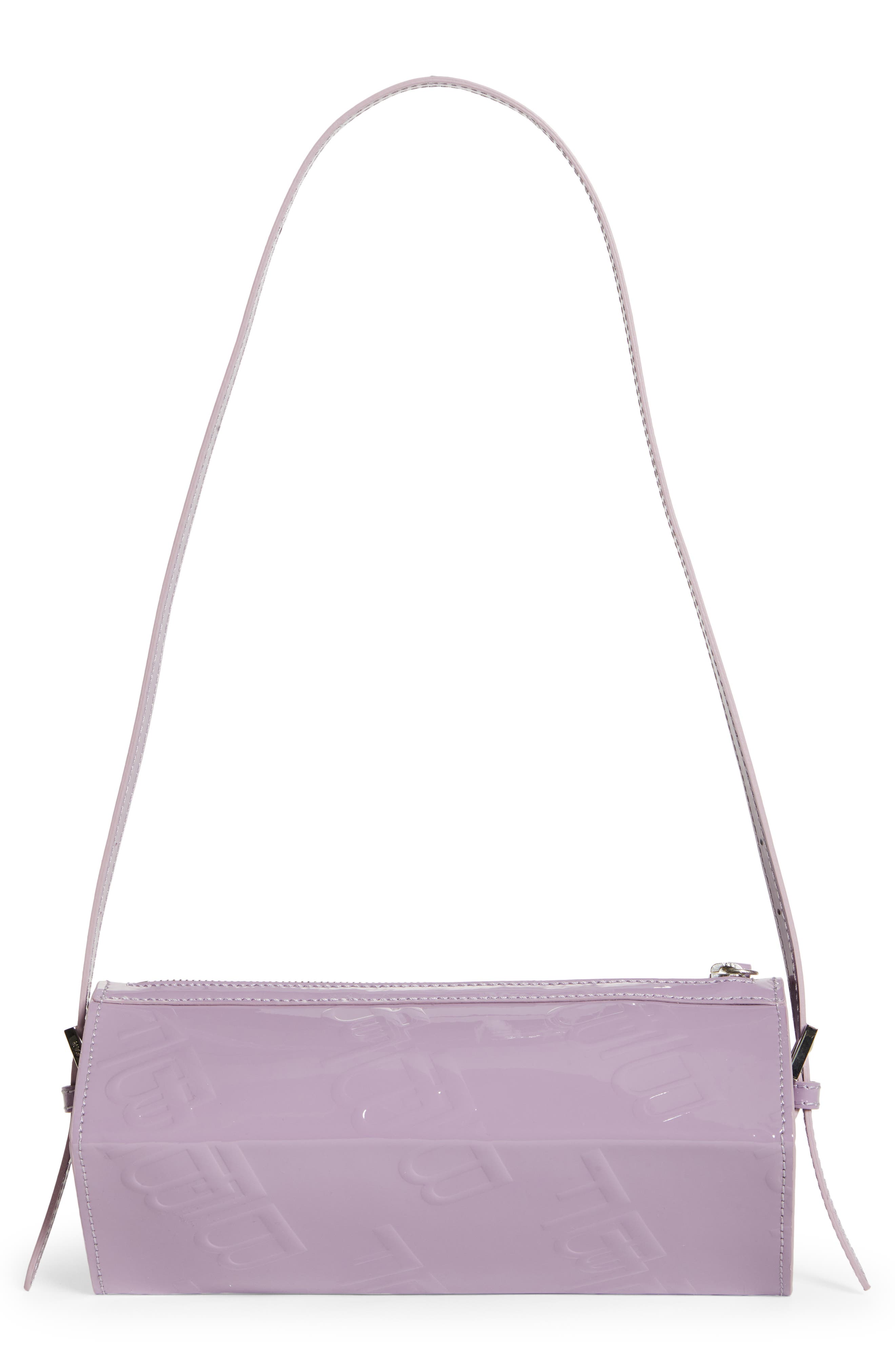 By Far Karo Purple Haze Logo Embossed Patent Leather Baguette Bag, Alternate, color, 
