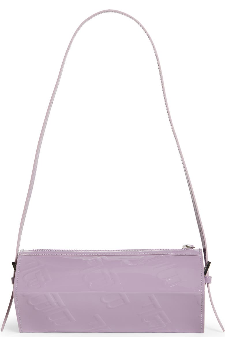 By Far Karo Purple Haze Logo Embossed Patent Leather Baguette Bag, Alternate, color,