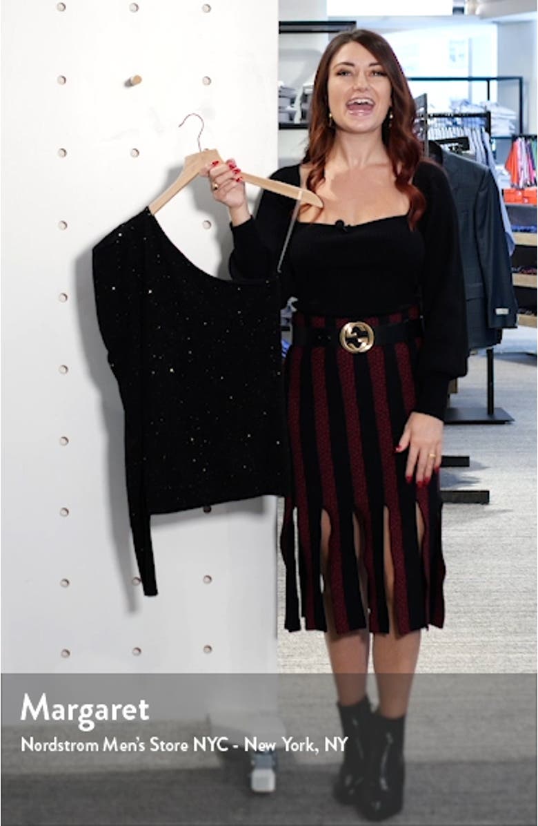 Draped One-Sleeve Cashmere Blend Sweater, sales video thumbnail