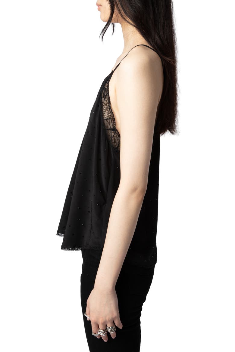 Christy Beaded Silk Camisole, Alternate, color, NOIR