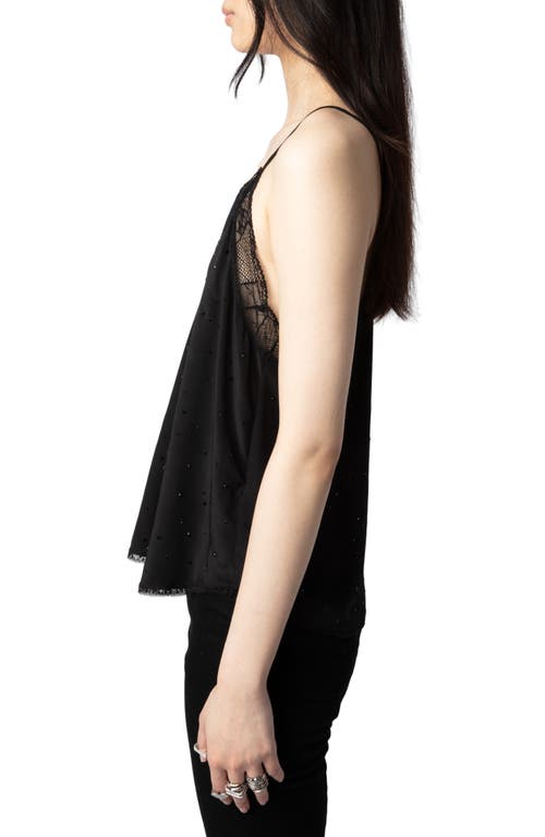 Zadig & Voltaire Christy Beaded Silk Camisole In Black