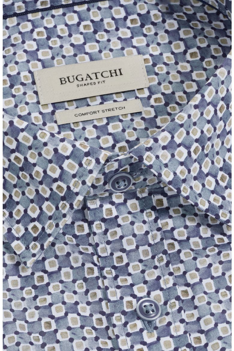 Julian Geometric Cotton Blend Shirt, Alternate, color, SLATE