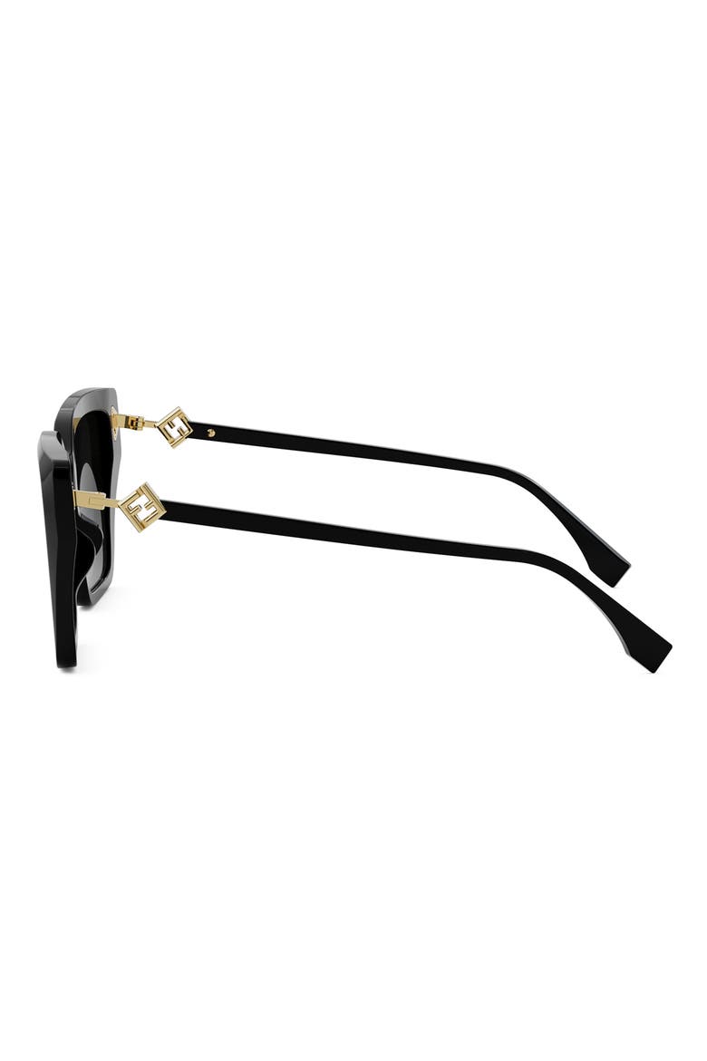 FF Diamonds 54mm Gradient Square Sunglasses, Alternate, color, SHINY BLACK / GRADIENT SMOKE