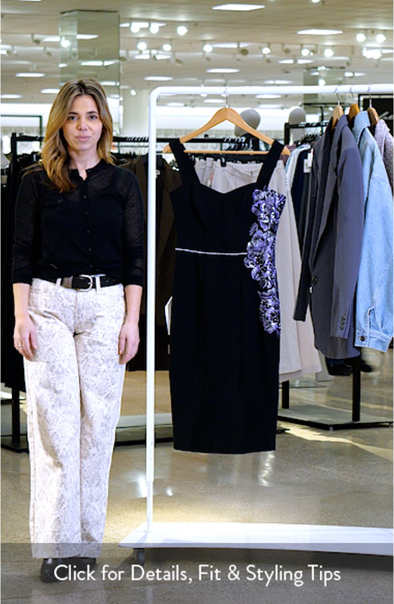 Nicole Floral Embroidered Sheath Dress, sales video thumbnail