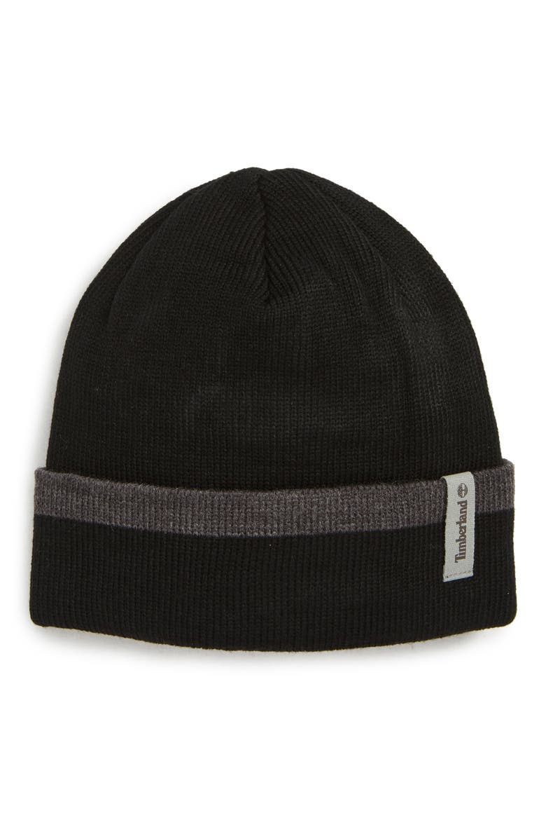 Stripe Watch Cap Beanie, Main, color, BLACK