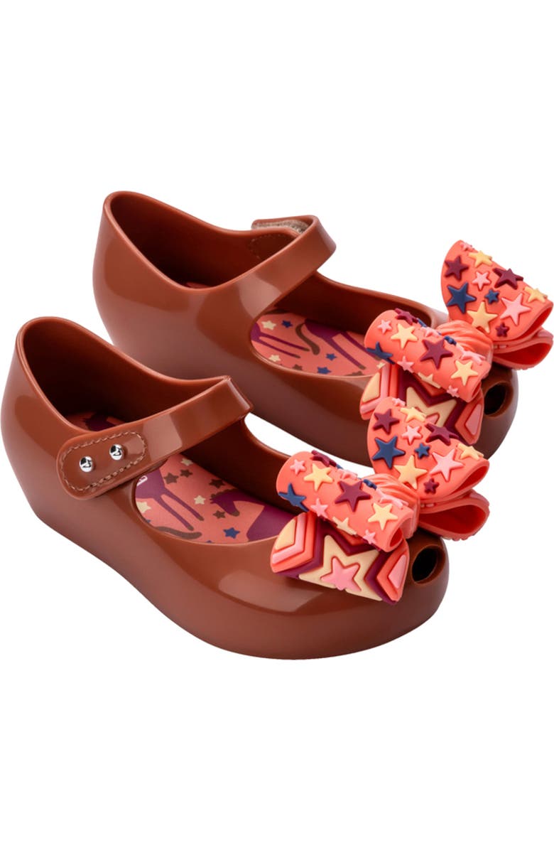Mini Melissa Kids' Ultragirl Wonderland Mary Jane Flat, Main, color, Brown/ Orange