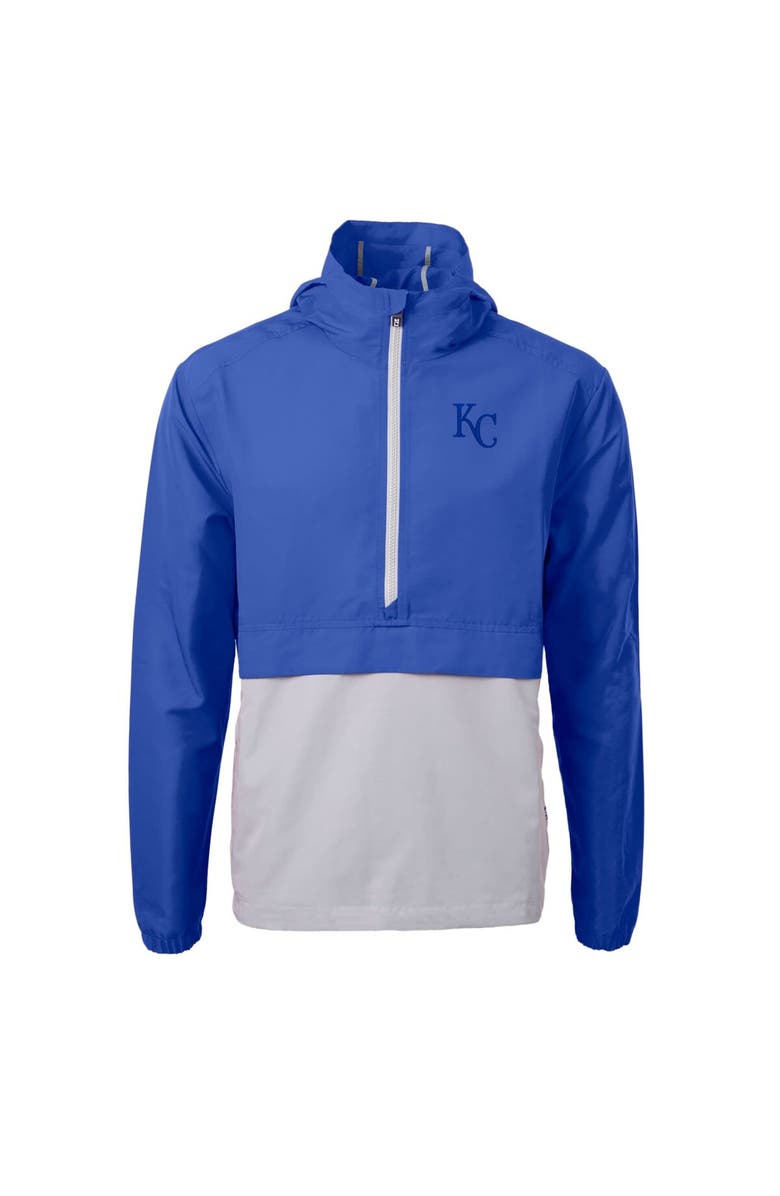 Cutter & Buck Men's Cutter & Buck Royal/Gray Kansas City Royals Charter Eco Recycled Half-Zip Anorak Jacket, Alternate, color, Royal
