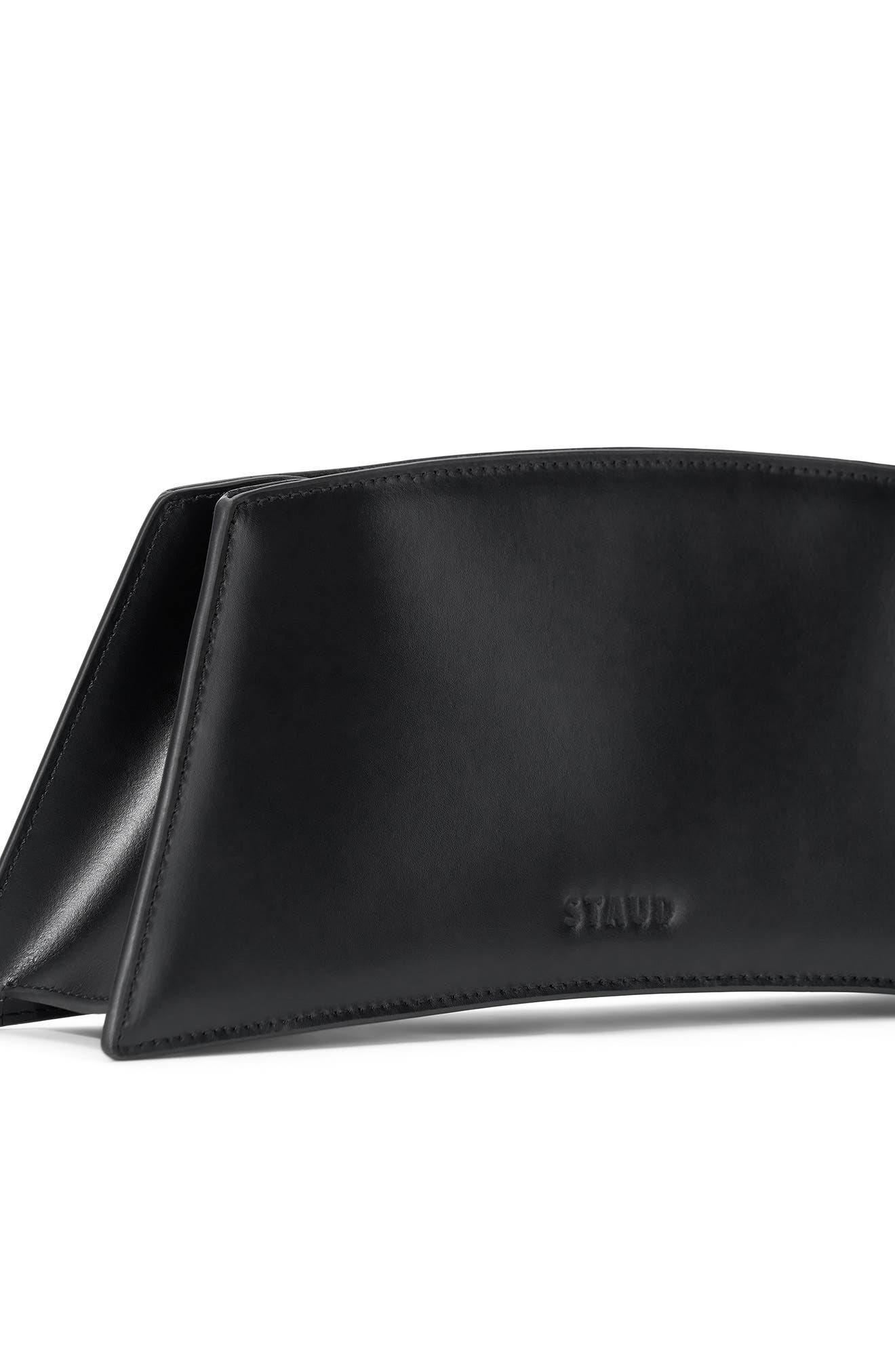 STAUD Coco Leather Shoulder Bag, Alternate, color, Black