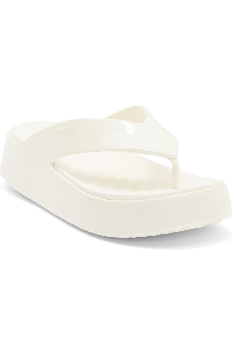 CROCS Getaway Platform Flip Flop, Main, color, Chalk