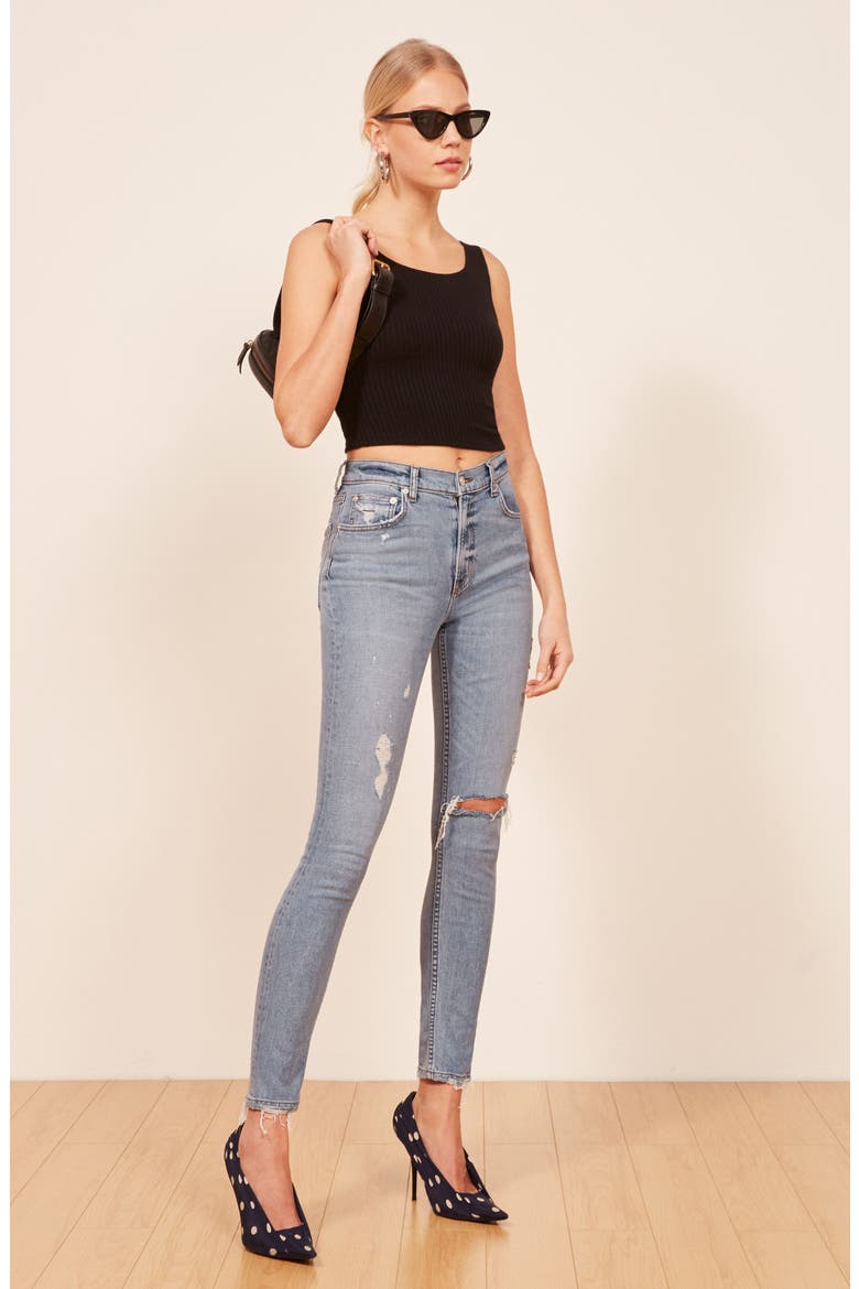 High & Skinny Jeans, Alternate, color, MAUI