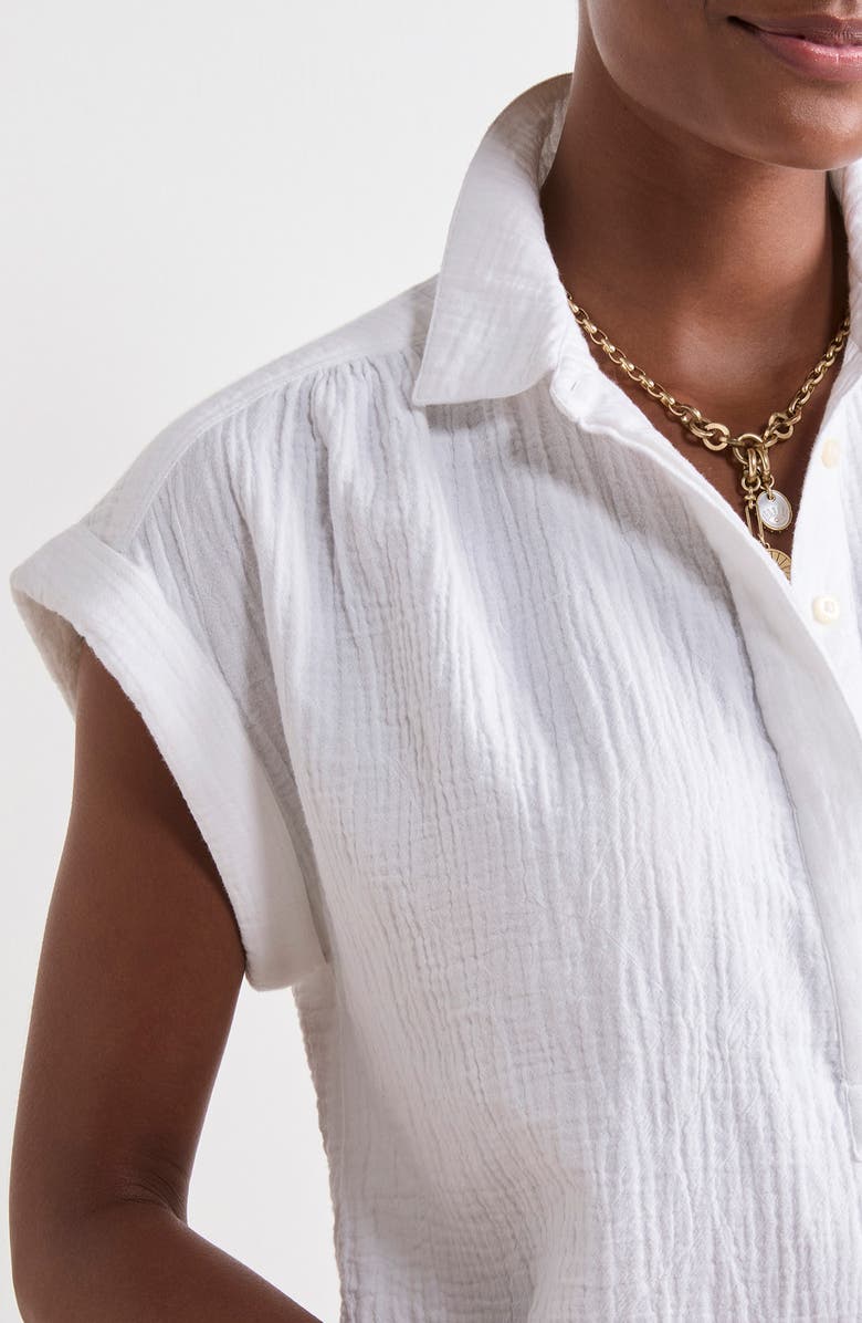 vineyard vines Cotton Short Sleeve Shirt, Alternate, color, White Cap