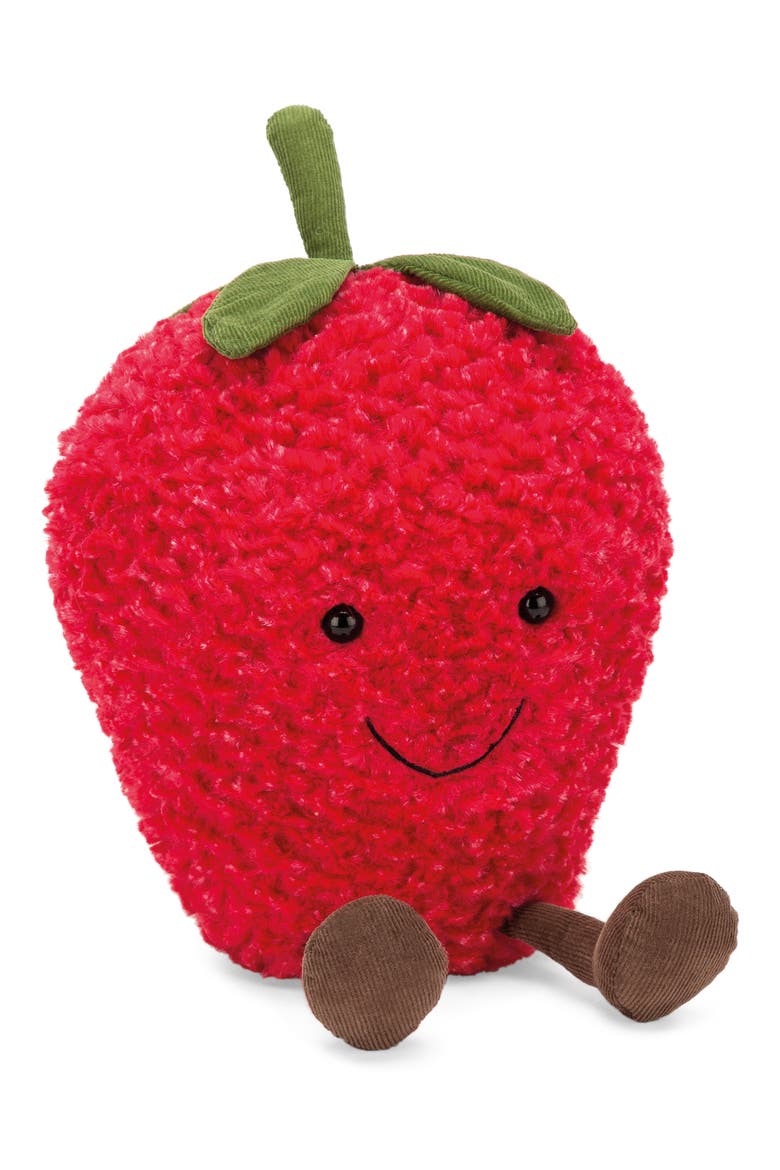 Medium Amusable Strawberry Plush Toy, Main, color, RED