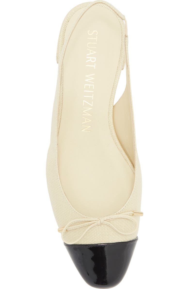 Stuart Weitzman Sleek Bow Slingback Flat, Alternate, color, Natural/ Black