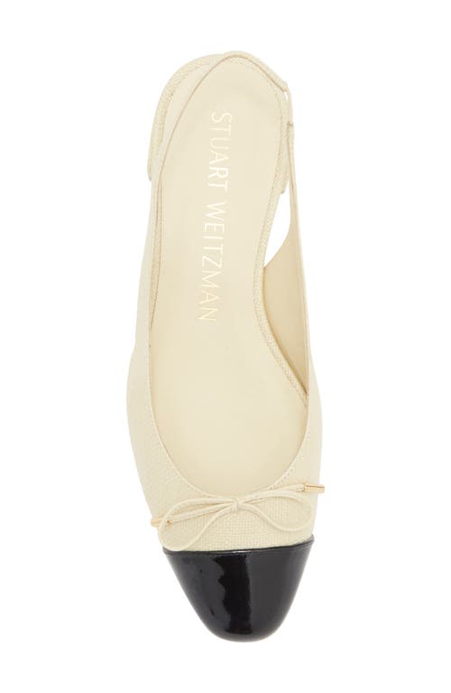 Stuart Weitzman Sleek Bow Slingback Flat In Black