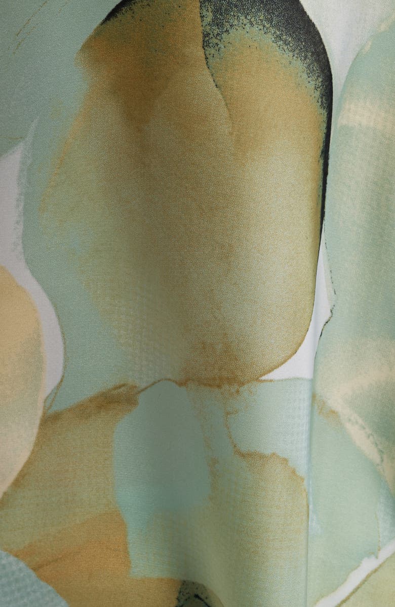 Anne Klein Abstract Print Flutter Bell Long Sleeve Top, Alternate, color, 